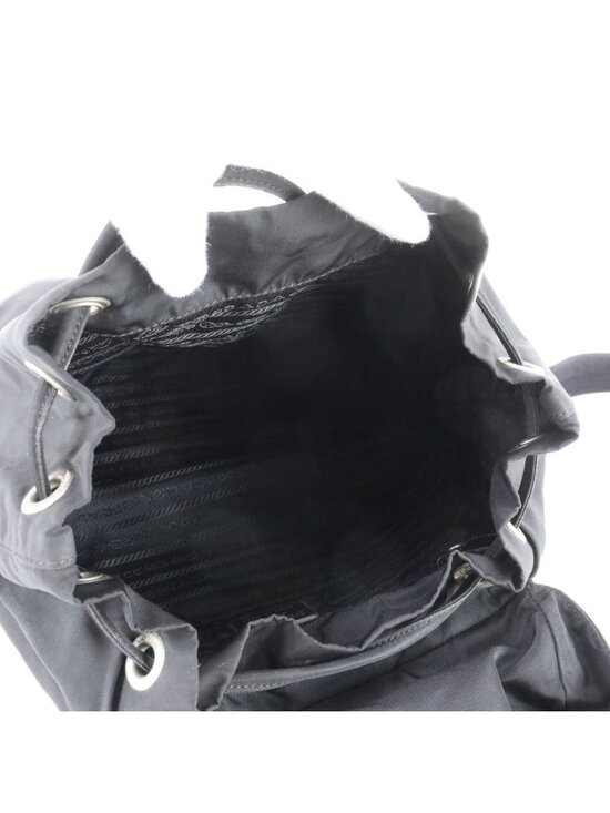 Prada Tessuto Nylon Triangle Logo Backpack Black main image 10